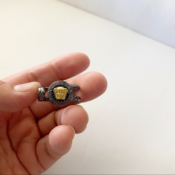 Versace Medusa Face Dark Gray Ring - Picture 3 of 10